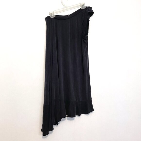 MOULINETTE SOEURS ANTHROPOLOGIE ANTHRO Raneri One Shoulder Dress Dark Gray Boho - Picture 11 of 16